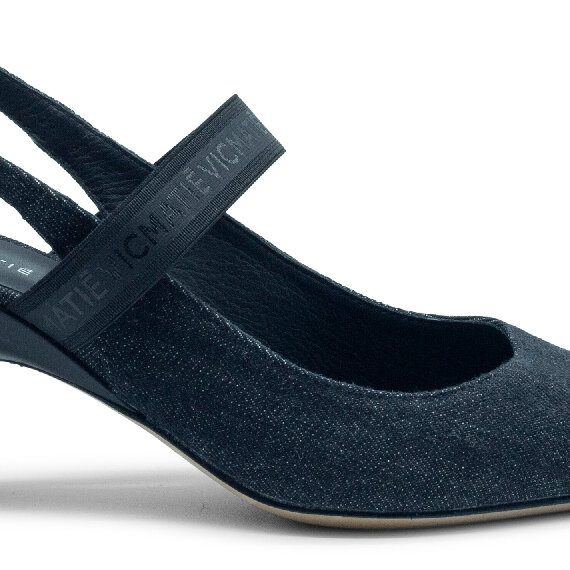 Slash  chanel in denim stone lavato nero