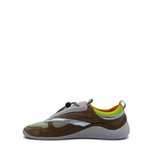 Ondina sneakers cuoio/rosa/argento/giallo